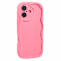 Coque iPhone 16 Plus en TPU Candy Color Wavy - Rose Vif