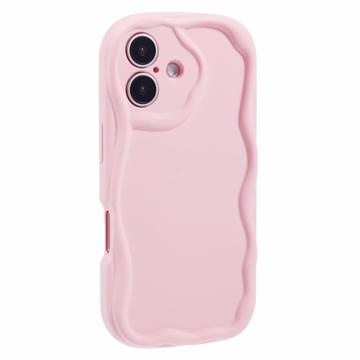 Coque iPhone 16 Plus en TPU Candy Color Wavy - Rose