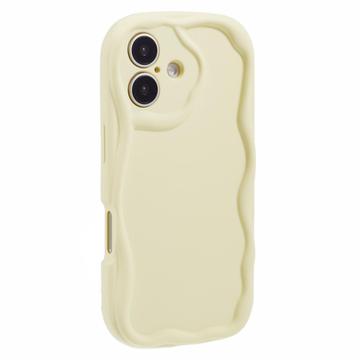 Coque iPhone 16 Plus en TPU Candy Color Wavy - Jaune