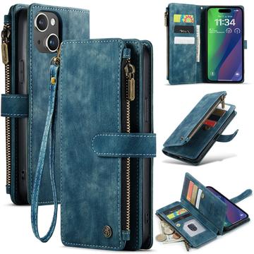Étui Portefeuille iPhone 16 Plus Multifonctionnel Caseme C30 - Bleu