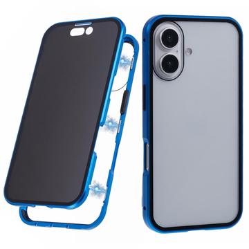 Coque Magnétique iPhone 16 Plus avec Verre Trempé - Confidentialité - Bleu Foncé