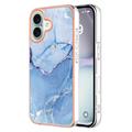 Coque iPhone 16 Plus en TPU Marble Pattern Galvanisé IMD