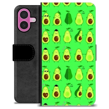 Étui Portefeuille Premium iPhone 16 Plus - Avocado Pattern