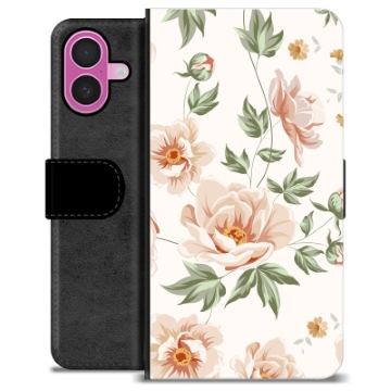 Étui Portefeuille Premium iPhone 16 Plus - Motif Floral