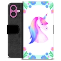 Étui Portefeuille Premium iPhone 16 Plus - Licorne