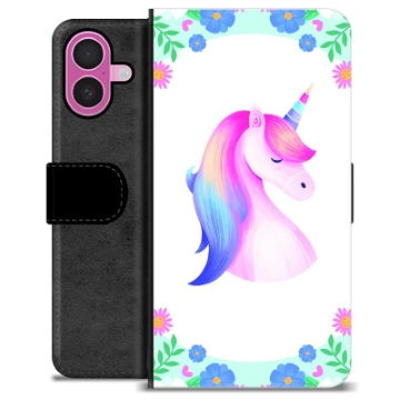 Étui Portefeuille Premium iPhone 16 Plus - Licorne
