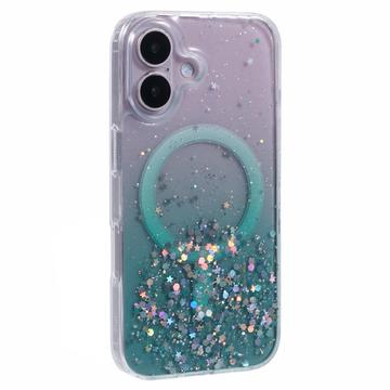 Coque MagSafe iPhone 16 Plus Sparkle Glow - Verte