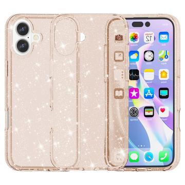Coque Hybride iPhone 16 Plus - Série Stylish Glitter - Doré
