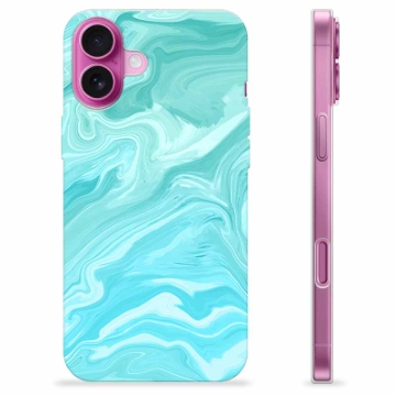 Coque iPhone 16 Plus en TPU - Marbre Bleu