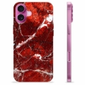 Coque iPhone 16 Plus en TPU - Marbre Rouge