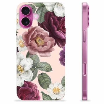 Coque iPhone 16 Plus en TPU - Fleurs Romantiques