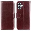 Etui portefeuille iPhone 16 Plus avec fermeture magnétique - Marron