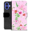 Étui Portefeuille Premium iPhone 16 - Fleurs à L'aquarelle