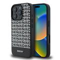 Coque iPhone 16 Pro DKNY Repeat Pattern Bottom Stripe - Compatible MagSafe - Noir