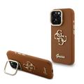 Coque pour cadre de caméra iPhone 16 Pro avec support Guess Grained 4G Logo