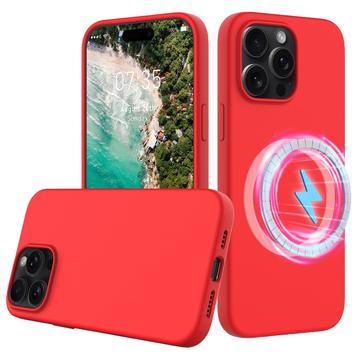 Coque iPhone 16 Pro en Silicone Liquide - Compatible MagSafe - Rouge