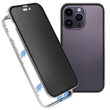 Coque Magnétique iPhone 16 Pro avec Verre Trempé - Confidentialité - Argenté