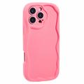 Coque iPhone 16 Pro Max en TPU Candy Color Wavy - Rose Vif
