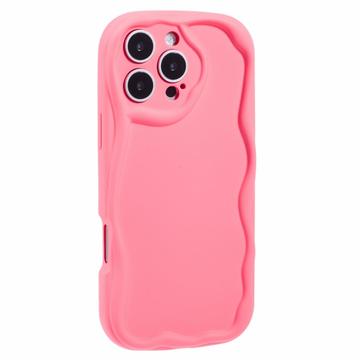 Coque iPhone 16 Pro Max en TPU Candy Color Wavy - Rose Vif