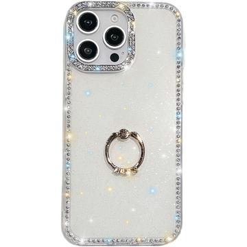 Coque Hybride iPhone 16 Pro Max CrystalGlow avec support à anneau - Blanche