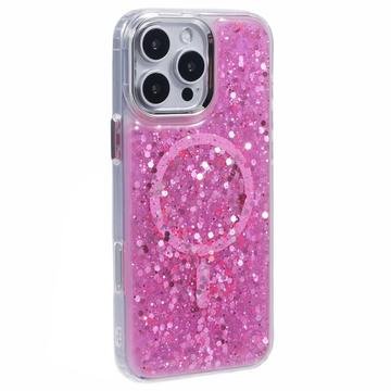 Coque époxy à paillettes iPhone 16 Pro Max MagSafe-Compatible - Rose Vif
