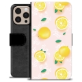 Étui Portefeuille Premium iPhone 16 Pro Max - Motif Citron