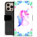 Étui Portefeuille Premium iPhone 16 Pro Max - Licorne