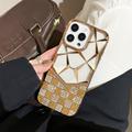 Coque pour iPhone 16 Pro Max Rhinestone Geometric Diamond Pattern - Or