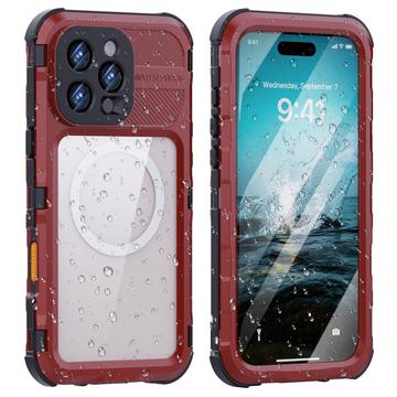 Coque étanche iPhone 16 Pro Max Shellbox M Series IP68 - Housse de plongée avec compatibilité MagSafe - Rouge