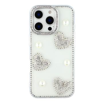Coque hybride iPhone 16 Pro Max Amour étincelant et perle