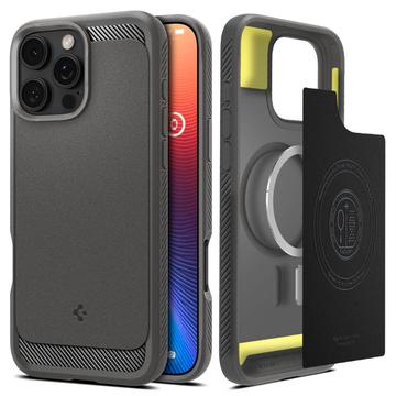 Coque iPhone 16 Pro Max en TPU Spigen Rugged Armor Mag - Grise