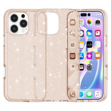 Coque Hybride iPhone 16 Pro Max - Série Stylish Glitter - Doré