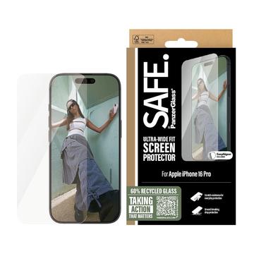 Protecteur d\'écran en verre trempé iPhone 16 Pro PanzerGlass Safe Ultra-Wide Fit - 9H - Clair