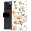 Étui Portefeuille Premium iPhone 16 Pro - Motif Floral