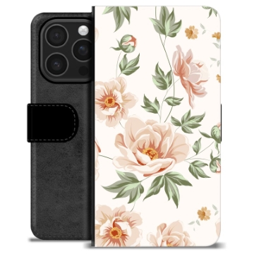 Étui Portefeuille Premium iPhone 16 Pro - Motif Floral