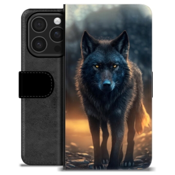 Étui Portefeuille Premium iPhone 16 Pro - Loup