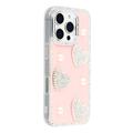 Coque hybride iPhone 16 Pro Amour étincelant et perle - Rose
