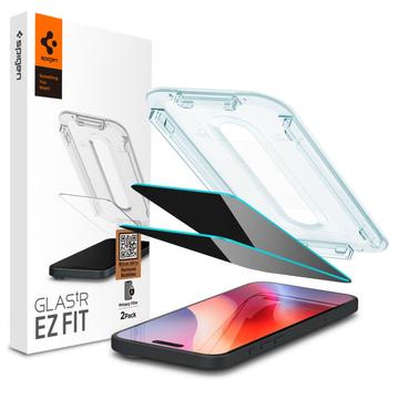 Protecteur d\'Écran iPhone 16 Pro Spigen Glas.tR Ez Fit Privacy - 2 Pièces