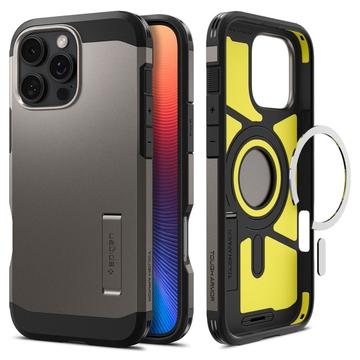 Coque iPhone 16 Pro Spigen Tough Armor Mag - Métal Foncé