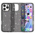 Coque Hybride iPhone 16 Pro - Série Stylish Glitter - Noire