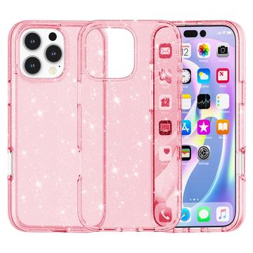 Coque Hybride iPhone 16 Pro - Série Stylish Glitter - Rose