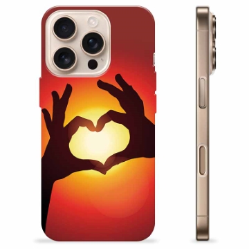 Coque iPhone 16 Pro en TPU - Silhouette de Coeur