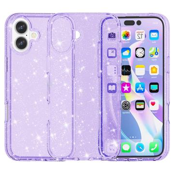 Coque Hybride iPhone 16 - Série Stylish Glitter - Violete