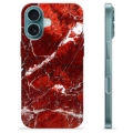 Coque iPhone 16 en TPU - Marbre Rouge