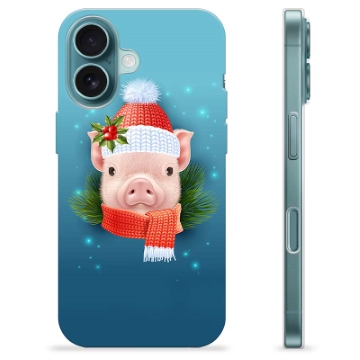 Coque iPhone 16 en TPU - Cochonnet d\'Hiver