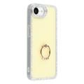 Coque Hybride iPhone 16e CrystalGlow avec support à anneau - Jaune