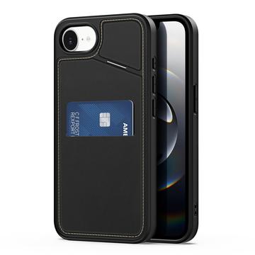 Etui magnétique iPhone 16e Dux Ducis Rafi II avec Kickstand et fentes pour cartes - Noir