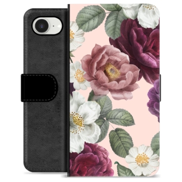 Étui Portefeuille Premium iPhone 16e - Fleurs Romantiques