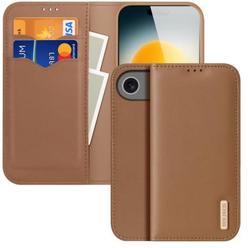 Etui Portefeuille iPhone Air en Cuir Dux Ducis Hivo - Marron