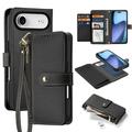 Étui portefeuille en cuir iPhone Air avec couverture magnétique Dux Ducis Lawa - Noir